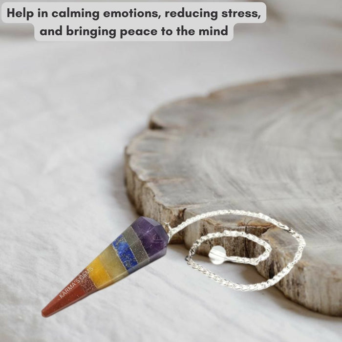 SEVEN CHAKRA STONE DOWSING PENDULUM