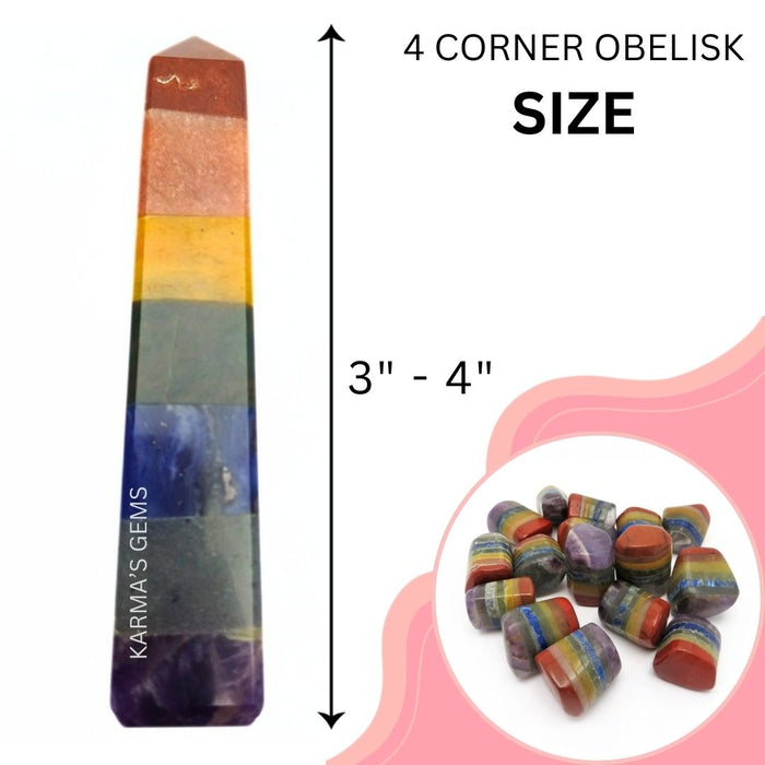 4 CORNER SEVEN CHAKRA OBELISK