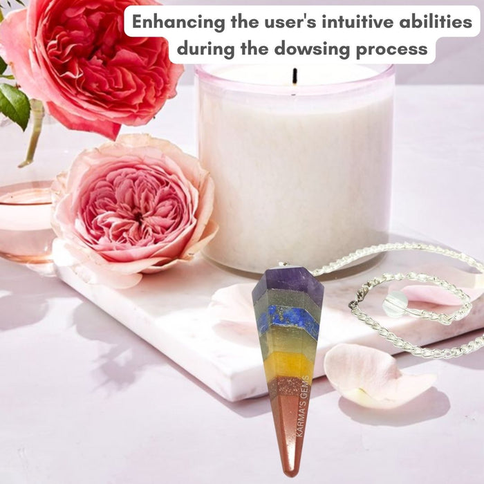 SEVEN CHAKRA STONE DOWSING PENDULUM