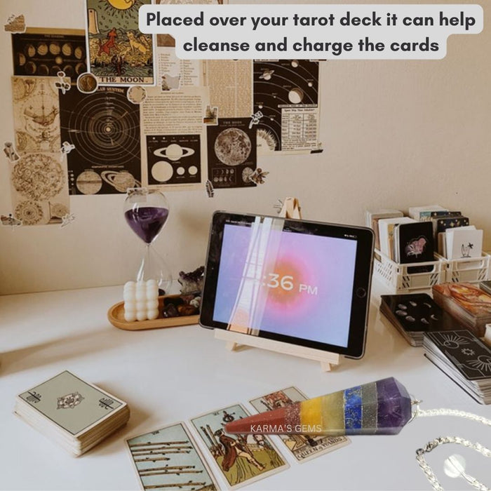 SEVEN CHAKRA STONE DOWSING PENDULUM