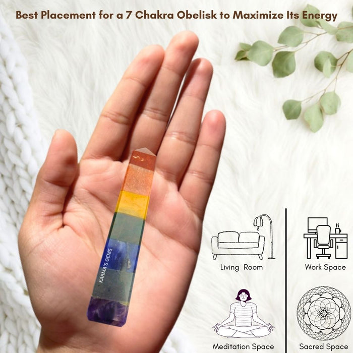 4 CORNER SEVEN CHAKRA OBELISK