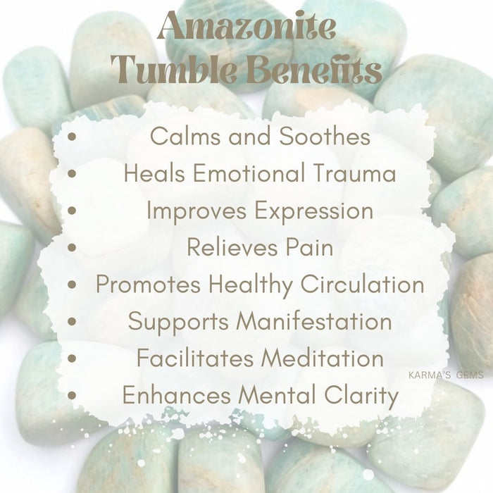 1 PIECE 15 TO 25 MM AMAZONITE POLISH TUMBLED STONE