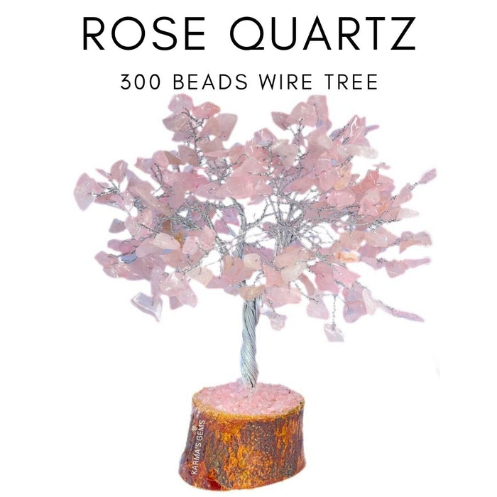 300 BEADS ROSE QUARTZ STONE WIRE TREE