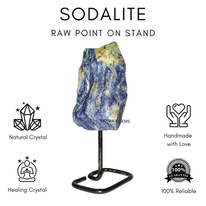 RAW SODALITE STONE ON STAND