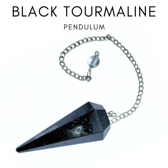 BLACK TOURMALINE STONE DOWSING PENDULUM