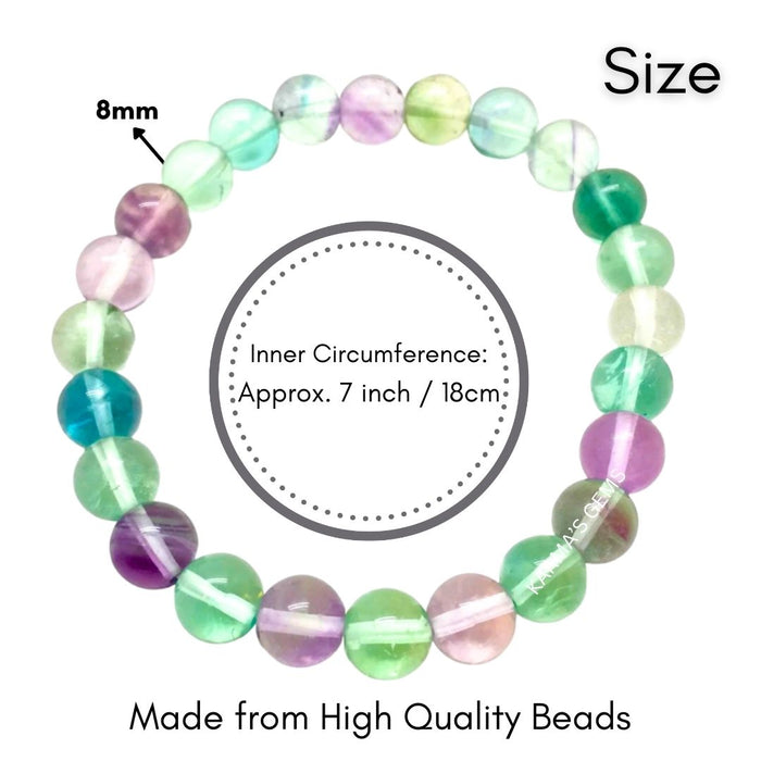 8 MM BEADS MULTI FLUORITE BRACELET