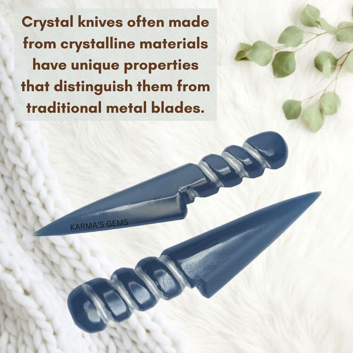 BLACK OBSIDIAN CRYSTAL KNIFE