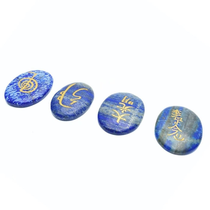 ENGRAVED LAPIS LAZULI CRYSTAL OVAL STONE