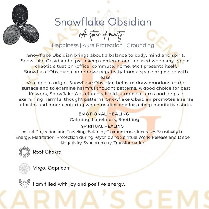 SNOWFLAKE OBSIDIAN WORRY THUMB STONE