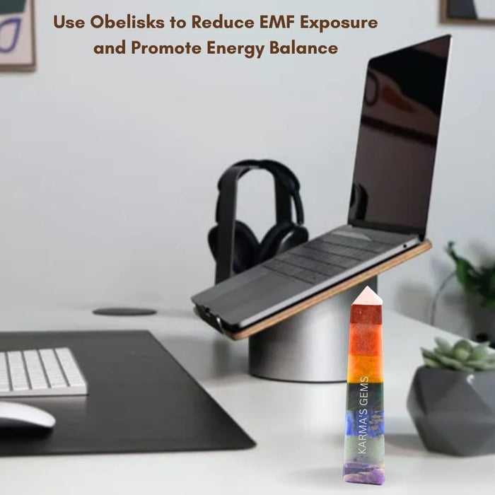 4 CORNER SEVEN CHAKRA OBELISK