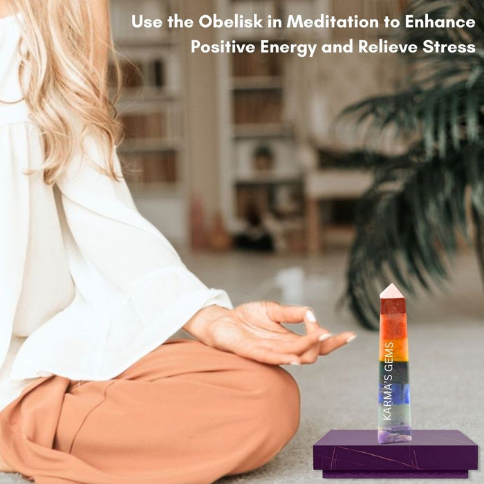 4 CORNER SEVEN CHAKRA OBELISK