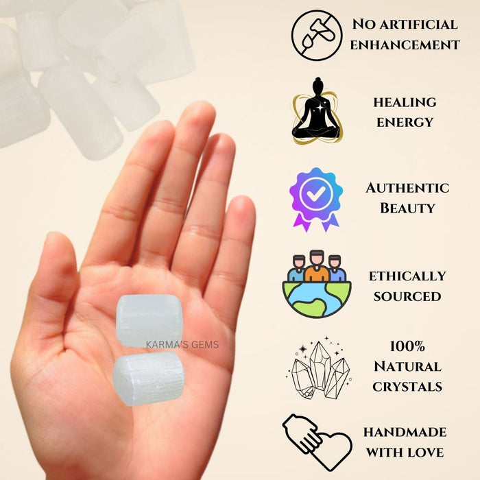 1 PIECE 15 TO 25 MM SELENITE POLISH TUMBLED STONE