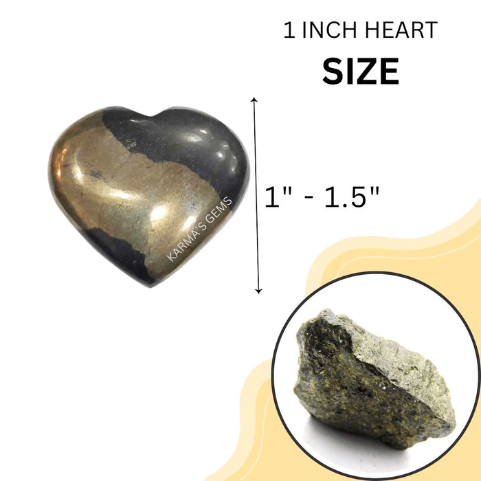 1" PYRITE PUFFY HEART