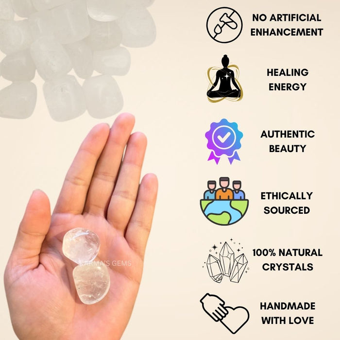 15 TO 25 MM CLEAR QUARTZ POLISH TUMBLED STONE