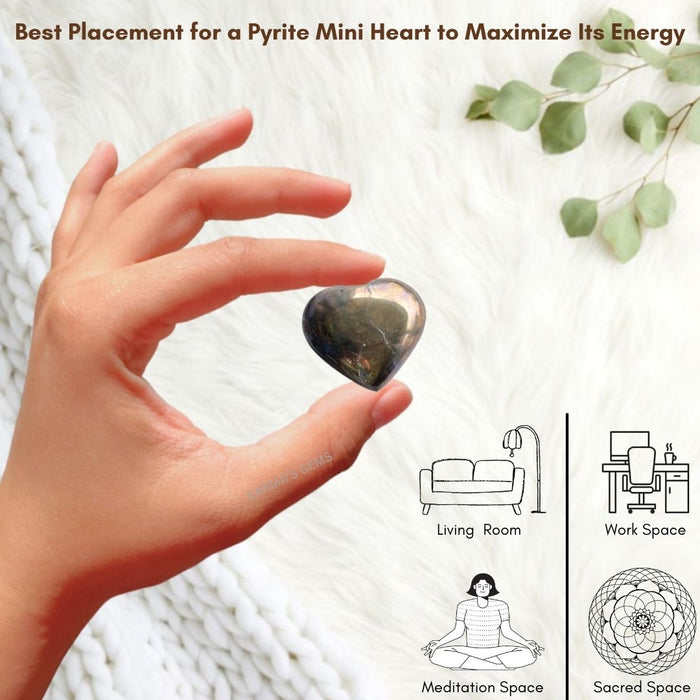 1" PYRITE PUFFY HEART