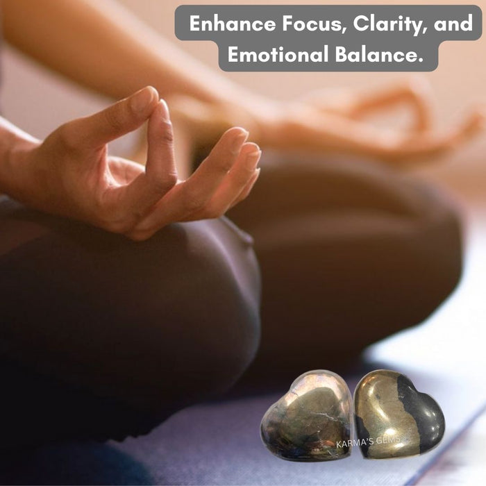 1" PYRITE PUFFY HEART