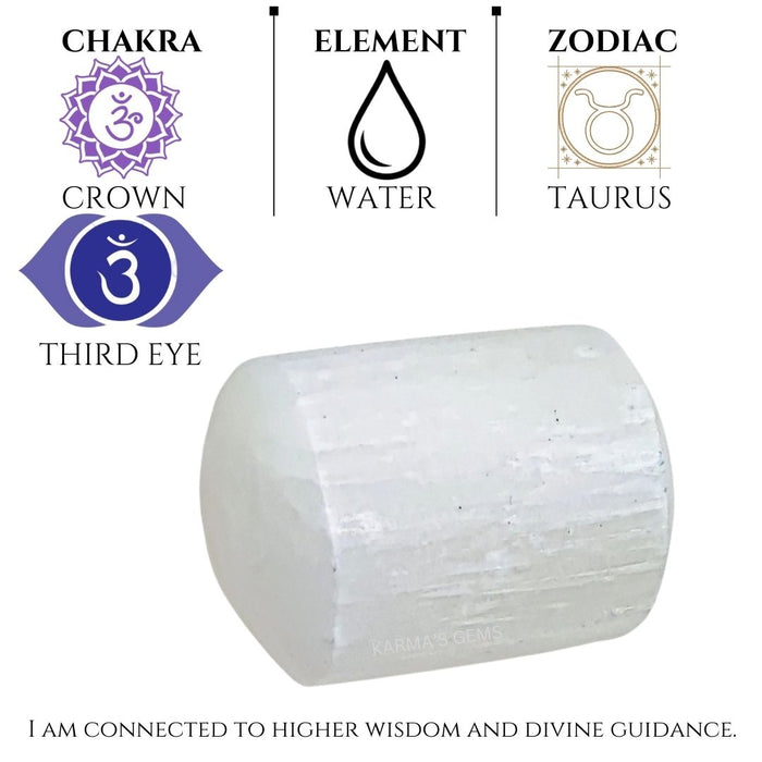 1 PIECE 15 TO 25 MM SELENITE POLISH TUMBLED STONE