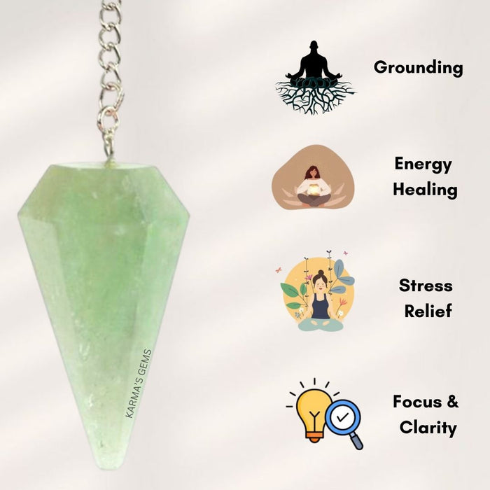 GREEN AVENTURINE STONE DOWSING PENDULUM