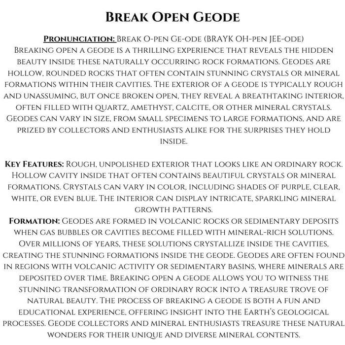 BREAK OPEN GEODE