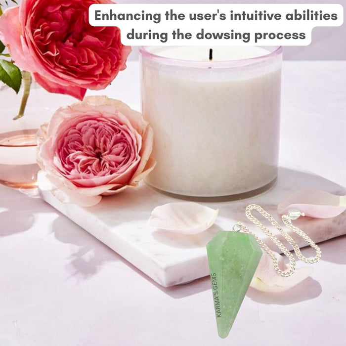 GREEN AVENTURINE STONE DOWSING PENDULUM