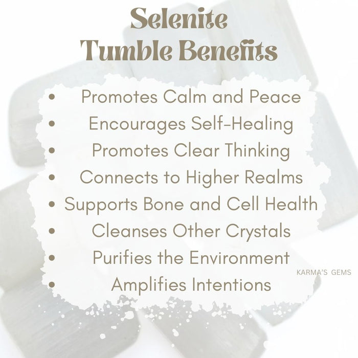 1 PIECE 15 TO 25 MM SELENITE POLISH TUMBLED STONE