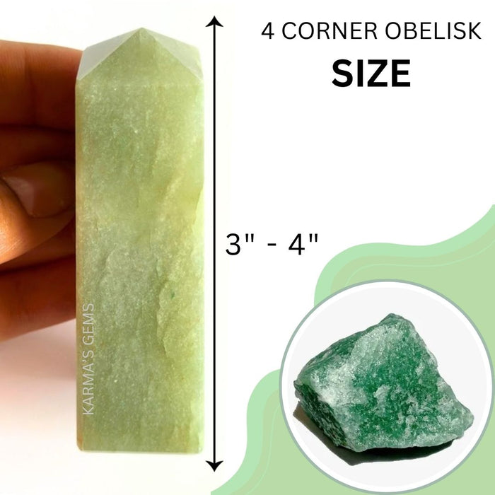 4 CORNER GREEN AVENTURINE OBELISK