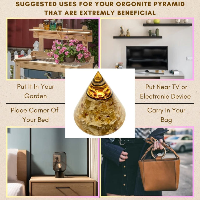 CITRINE ANTENA ORGONITE PYRAMID