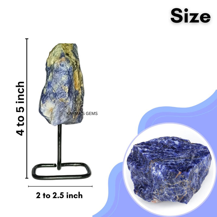 RAW SODALITE STONE ON STAND