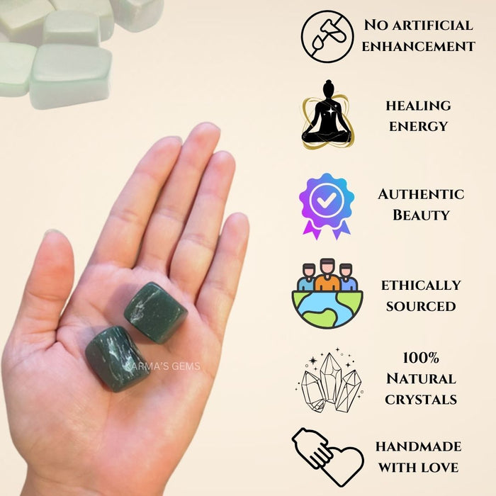 1 PIECE 15 TO 25 MM GREEN JADE POLISH TUMBLED STONE