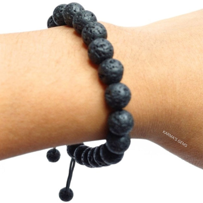 8 MM BEADS LAVA STRING BRACELET