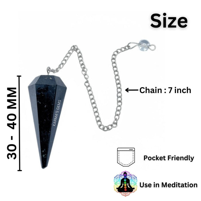 BLACK TOURMALINE STONE DOWSING PENDULUM