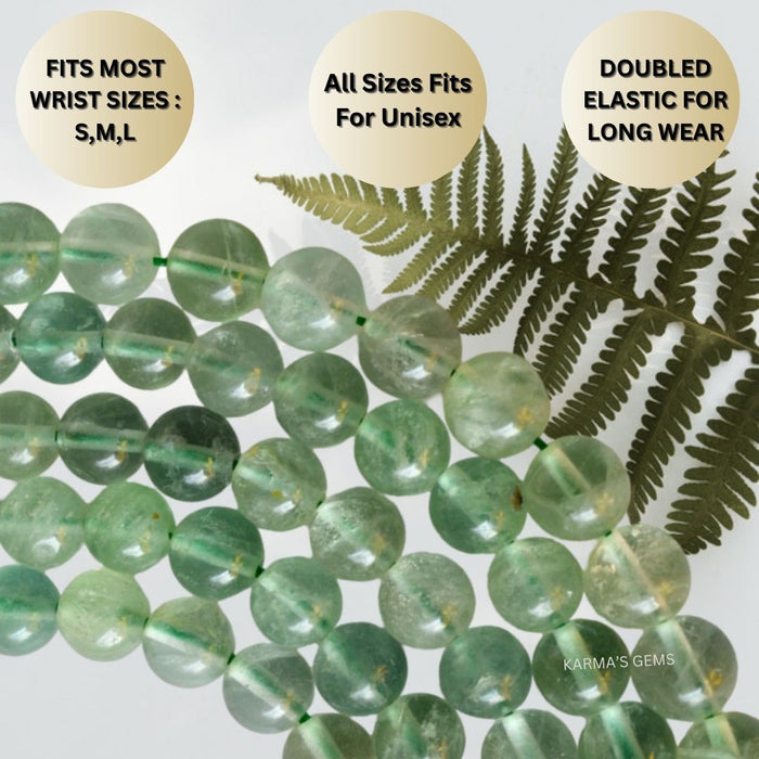 8 MM BEADS GREEN FLUORITE BRACELET