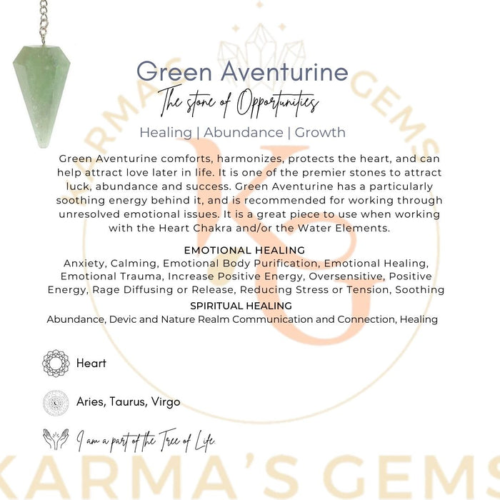 GREEN AVENTURINE STONE DOWSING PENDULUM