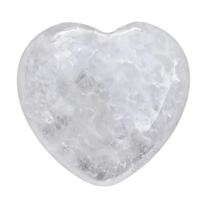1" CLEAR QUARTZ PUFFY HEART