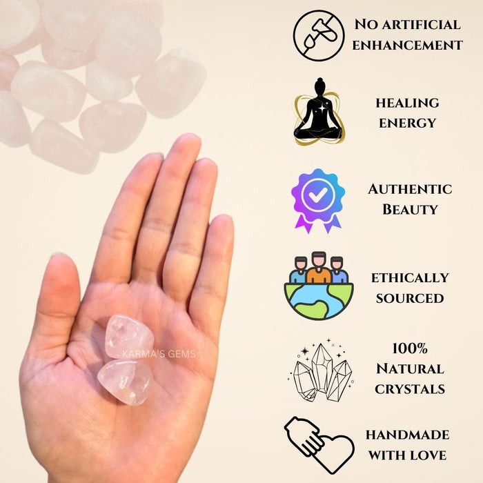 1 PIECE 15 TO 25 MM ROSE QUARTZ POLISH TUMBLED STONE