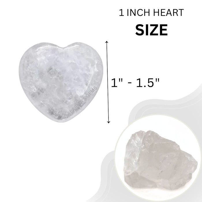 1" CLEAR QUARTZ PUFFY HEART