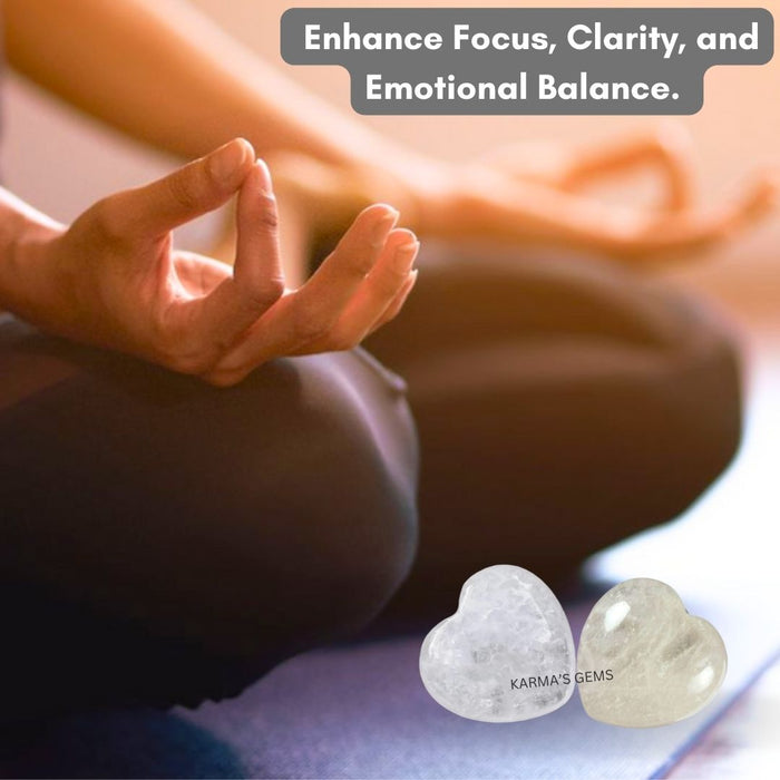 1" CLEAR QUARTZ PUFFY HEART