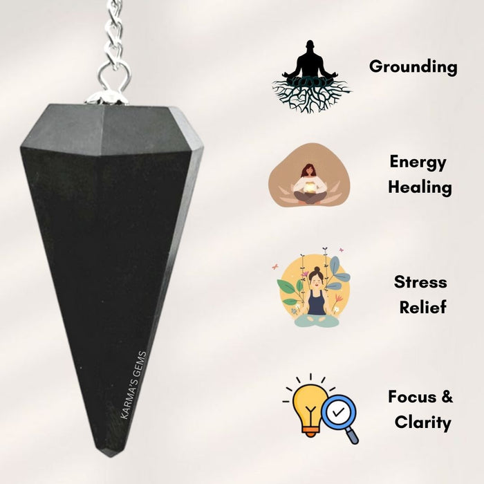 SHUNGITE STONE DOWSING PENDULUM
