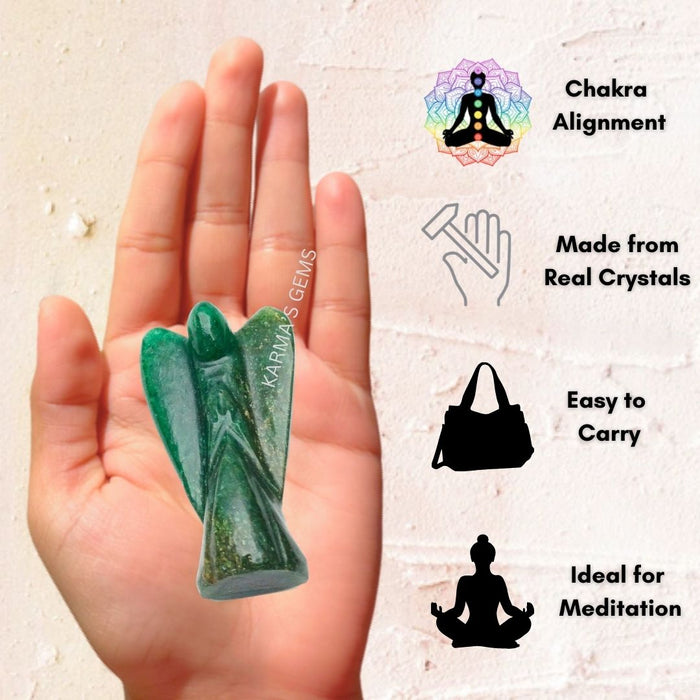 GREEN AVENTURINE STONE CRYSTAL ANGEL Karmas Gems
