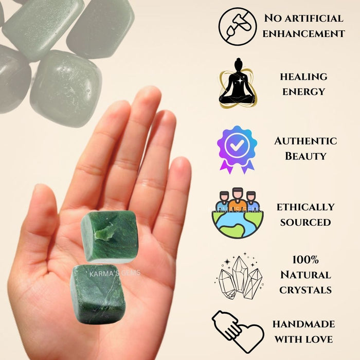 25 TO 35 MM GREEN JADE TUMBLED STONE