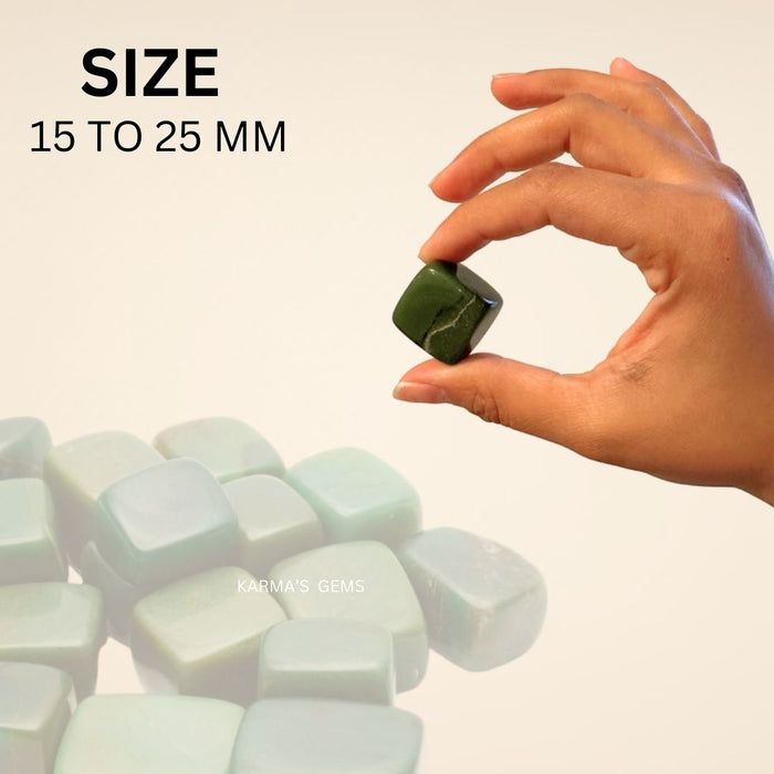 1 PIECE 15 TO 25 MM GREEN JADE POLISH TUMBLED STONE
