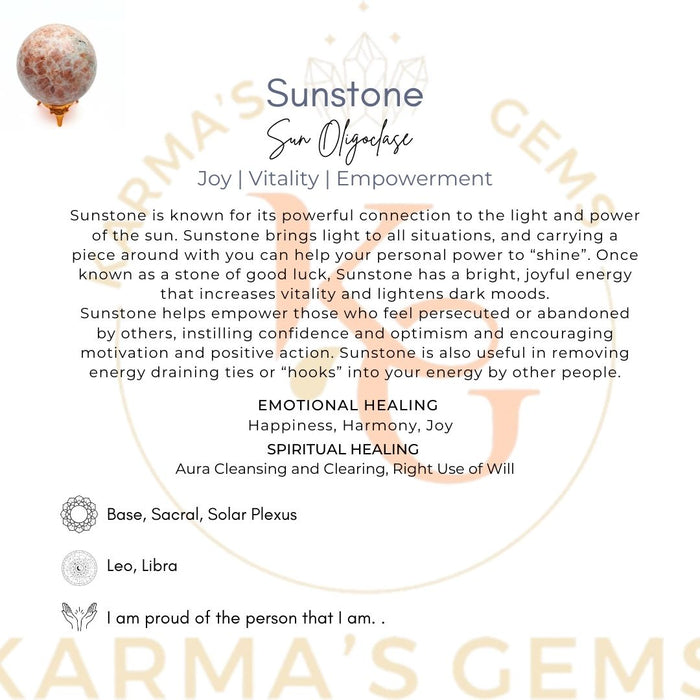 50 TO 55 MM SUNSTONE SPHERE
