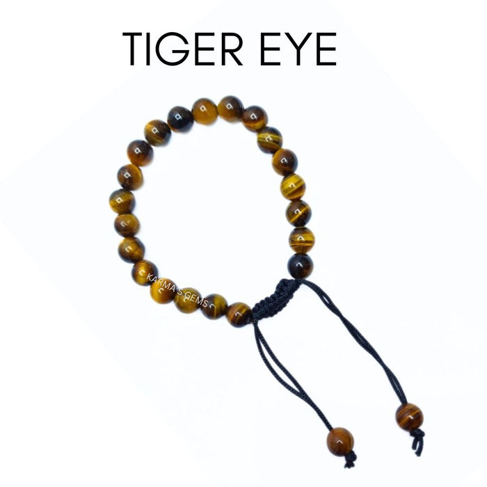 8 MM BEADS TIGER EYE STRING BRACELET