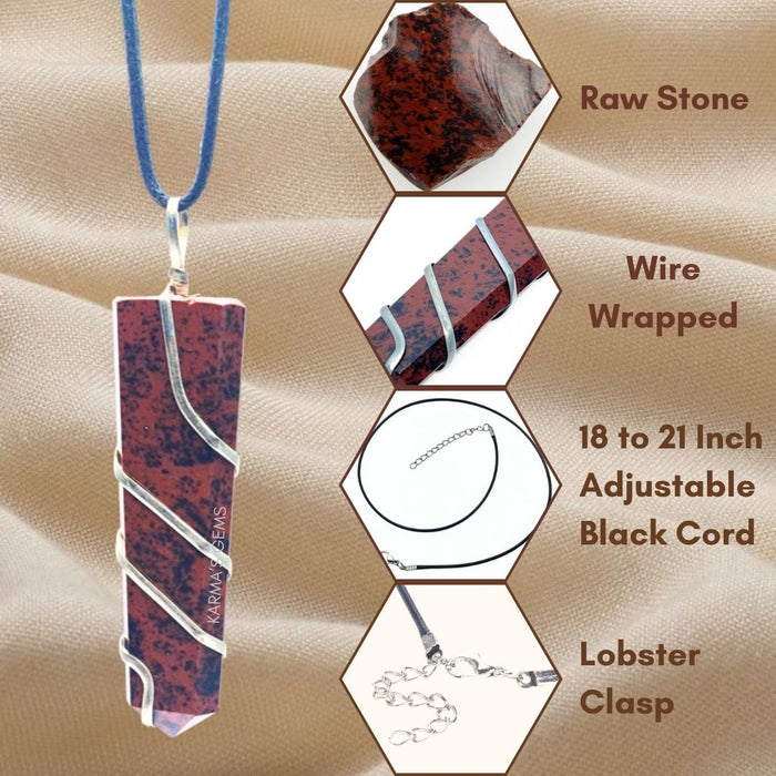 FLAT WRAPPED MAHOGANY OBSIDIAN PENDANT