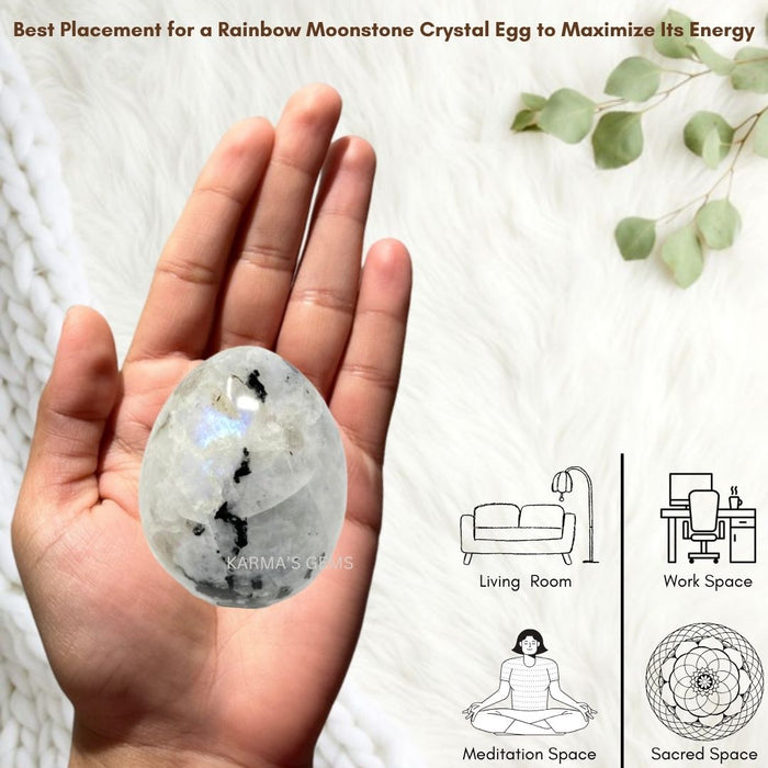 POLISHED RAINBOW MOONSTONE POCKET EGG
