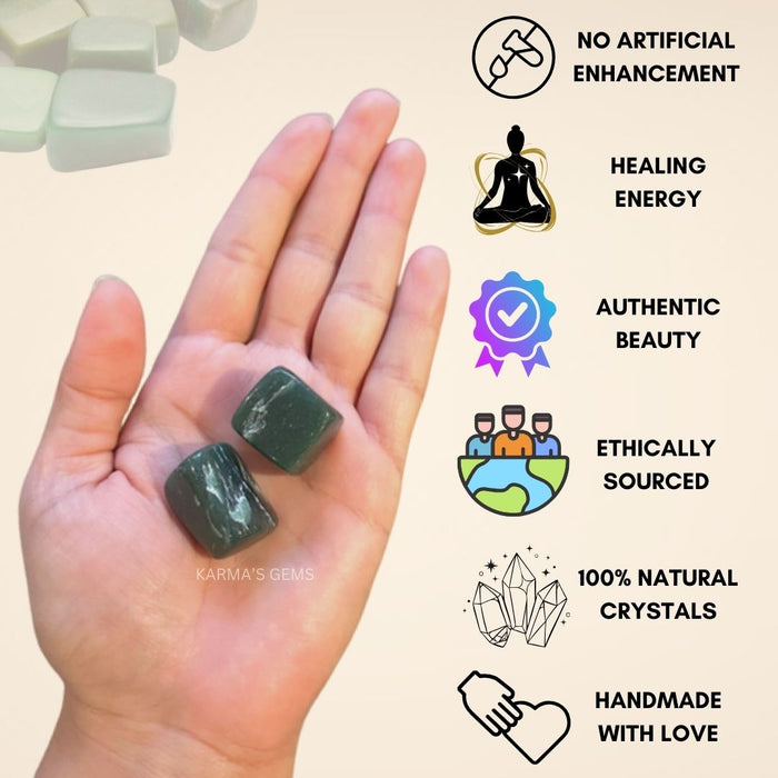 15 TO 25 MM GREEN JADE POLISH TUMBLED STONE