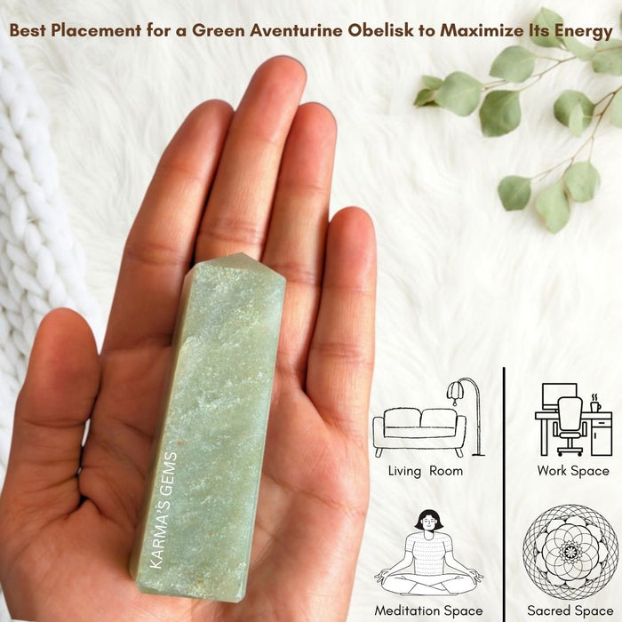 4 CORNER GREEN AVENTURINE OBELISK