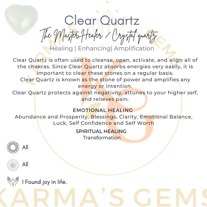 1" CLEAR QUARTZ PUFFY HEART