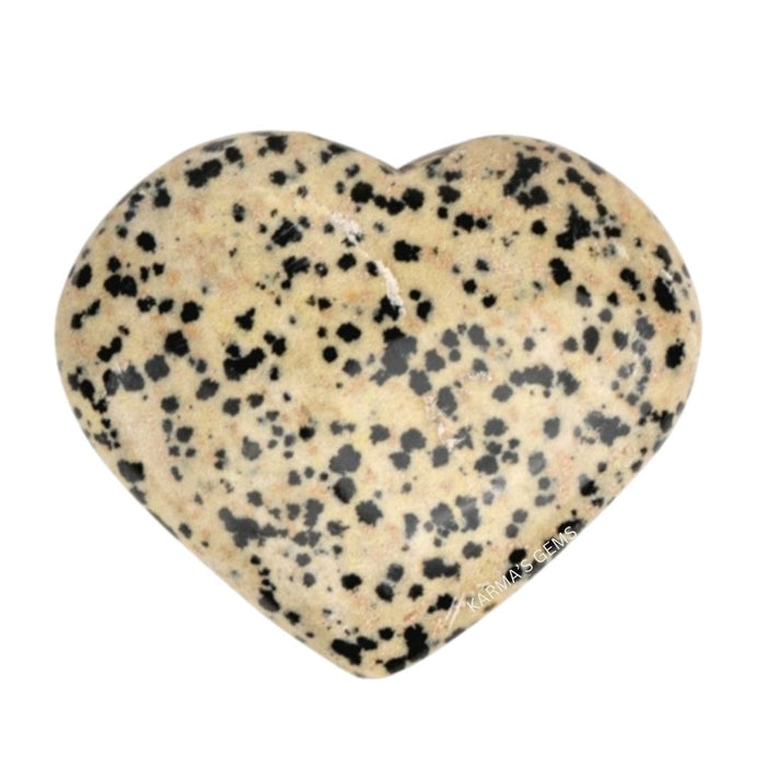 1" DALMATIAN JASPER PUFFY HEART