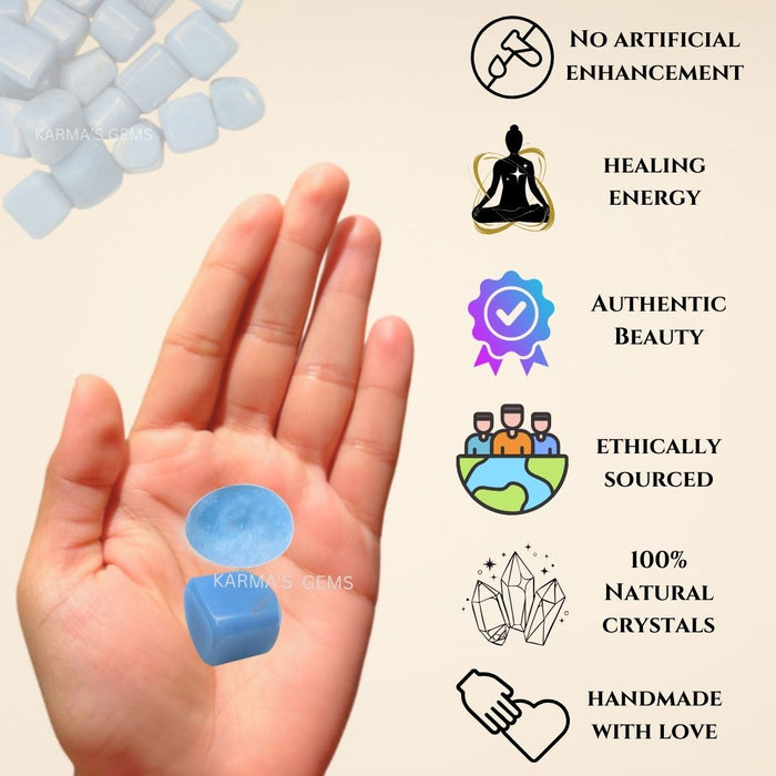 1 PIECE 15 TO 25 MM ANGELITE POLISH TUMBLED STONE